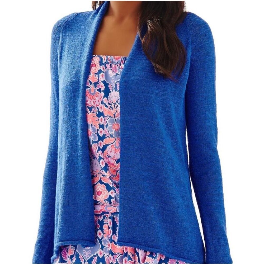Lilly Pulitzer Eda Open Front Cardigan Iris Blue size Small